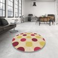 thumbnail image 4 of Ahgly Company Tapis d'Intérieur Rond Lavable en Machine Orange Transitionnel, 7 Pieds Rond, 4 of 7