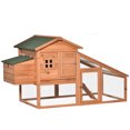 thumbnail image 1 of PawHut 69" Chicken Coop Wooden Hen House with Run, Nesting Box, Tray Yellow, 1 of 9