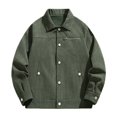 thumbnail image 1 of IROINNID Chemise-Veste pour Hommes Offres Veste Coquille Rigide Confortable Extérieur Trench Rétro Chemise-Veste à Boutons, Olive Vert, 1 of 2