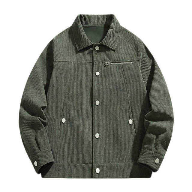 IROINNID Chemise-Veste pour Hommes Offres Veste Coquille Rigide Confortable Extérieur Trench Rétro Chemise-Veste à Boutons, Olive Vert