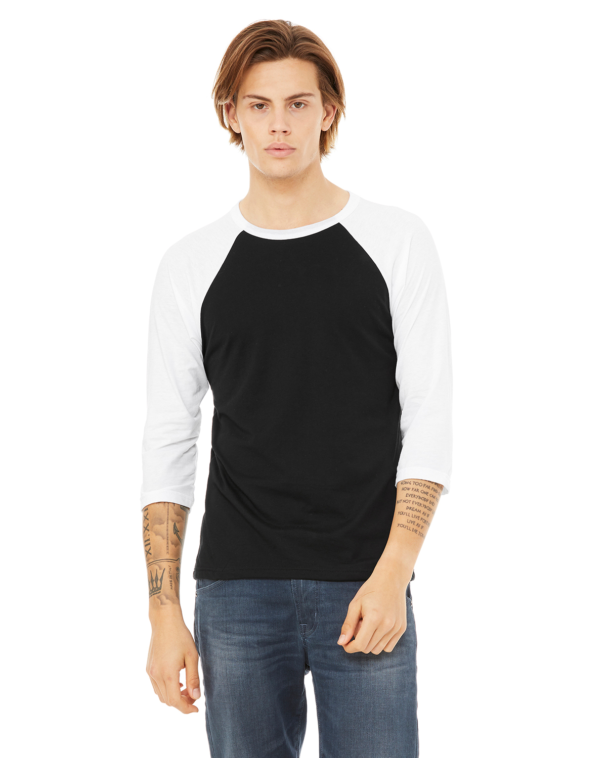 Bella + Canvas Unisex 3/4-Sleeve Baseball T-Shirt