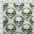 thumbnail image 2 of oneOone Polyester Lycra Green Fabric Skull Sewing Material Print Fabric By The Yard 56 Inch Wide, 2 of 4