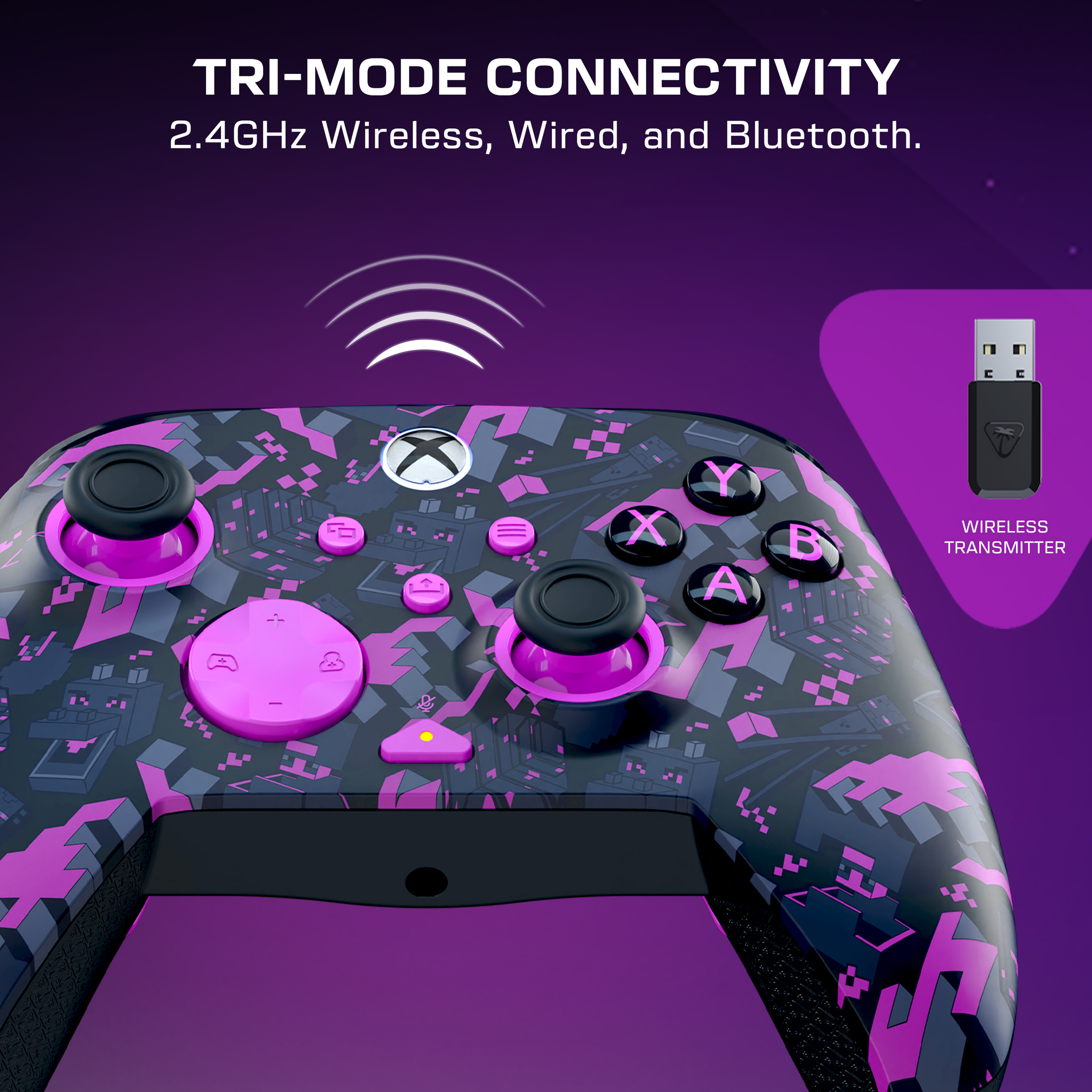 Turtle Beach Rematch Wireless RGB Gaming Controller (Minecraft) for XBOX Series X|S, XBOX One, & Windows 10/11 PC