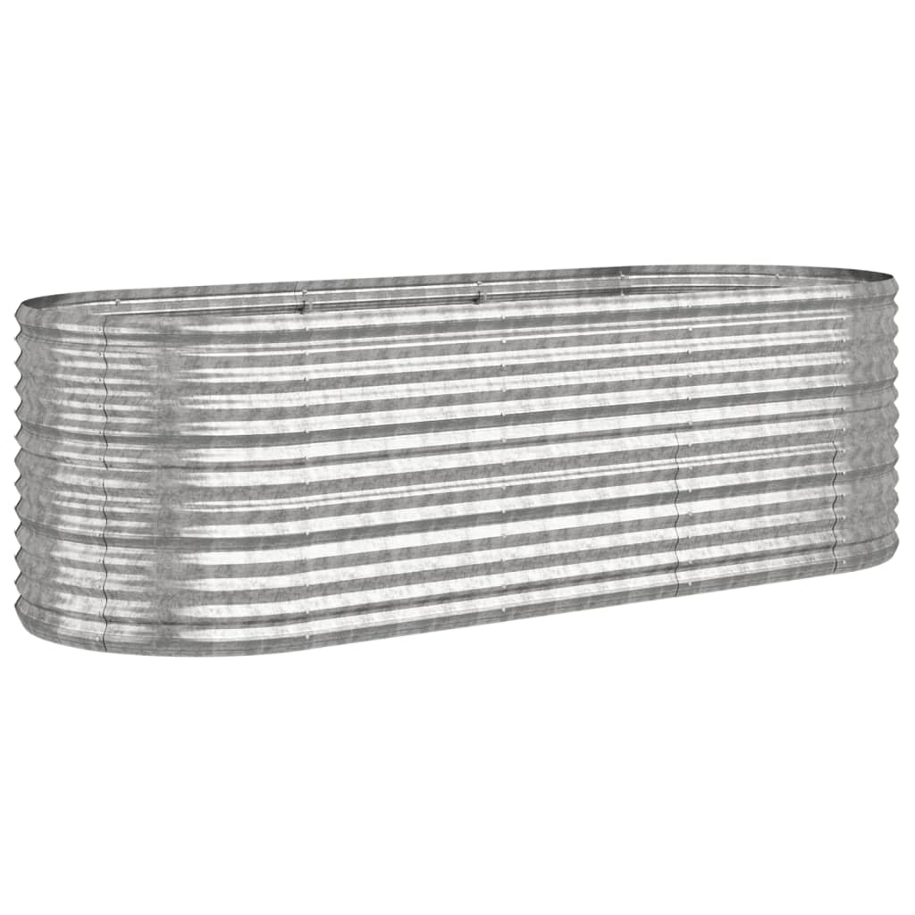 vidaXL Garden Raised Bed Powder-coated Steel 224x80x68 cm Silver