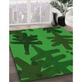 thumbnail image 3 of Ahgly Tapis Rectangulaire Lavable en Machine Intérieur Vert Émeraude Profond, 8 Pieds x 10 Pieds, 3 of 7