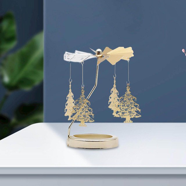 ziyahi Spinning Tea Light Candle Holder Candle Lover Ornament Rotating Candlestick Tree