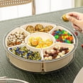 thumbnail image 4 of 4.5l Sealed Rotating Vegetable and Fruit Tray Rotating Veggie Tray with Lid and Handle Portable Clear Snackle 360 Rotatable Divided Serving Snack Candy, 4 of 6
