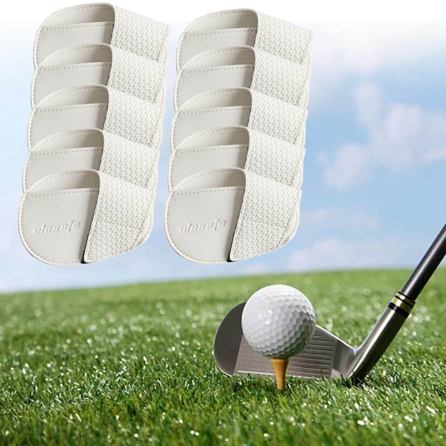 Baohd Golf Head Covers PU Portable Protector for Athlete Travel Golf Training White Small
