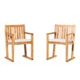 thumbnail image 3 of Chaises de Salle à Manger en Bois Massif à Dossier à Lattes Modernes (Ensemble de 2) - Naturel, 3 of 5