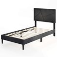 thumbnail image 2 of Costway Twin Size Bed Frame with High Headboard & Wooden Slats No Box Spring Needed, 2 of 10