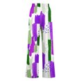 thumbnail image 3 of Pants for Women, Womens Fashionable Striped Printed Drawstring Wide Leg Pants, 3 of 4
