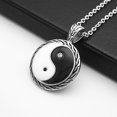 thumbnail image 2 of Stainless Steel Black White Ying Yang Pendant Necklace, 2 of 4
