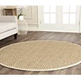 thumbnail image 2 of Safavieh Natural Fiber Collection NF114J Border Basketweave Seagrass Area Rug, 9' x 9' Round, Ivory, 2 of 5