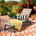thumbnail image 2 of Costway Chaise Longue d'Extérieur pour Patio, Inclinable, en Aluminium et Tissu, Réglable, Brun, 2 of 10
