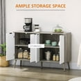 thumbnail image 4 of HOMCOM 47" Sideboard, Buffet Cabinet with Adjustable Shelves, Grayish Brown, 4 of 10