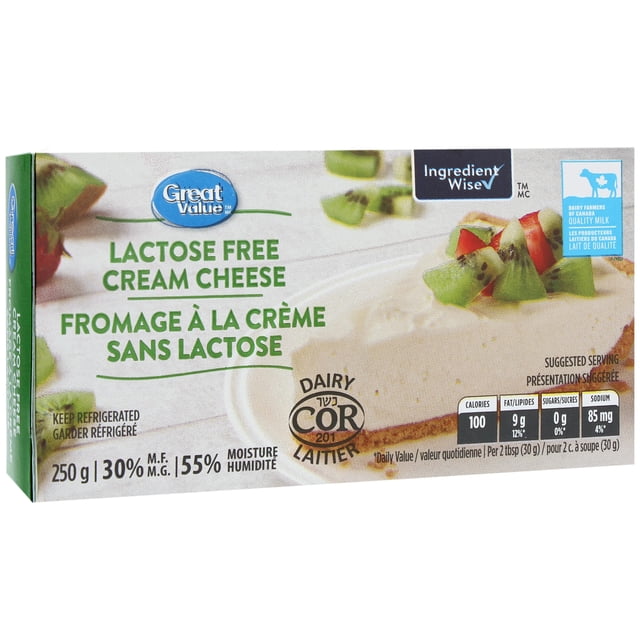 Fromage à la crème sans lactose Great Value