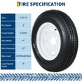 thumbnail image 3 of BeesClover Trailer Tire & Wheel Assembly Set of 2, 760LB Capacity for Utility & Boat Trailers, 3 of 8
