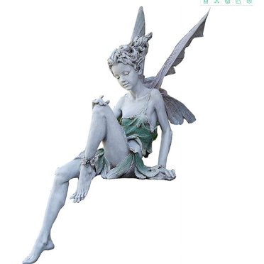 Yeacher Fairy Statue Artisanat en Résine Fleur Fairy Se Penche Assise Jardin Extérieur Ameublement de Jardin Statues Décoratives