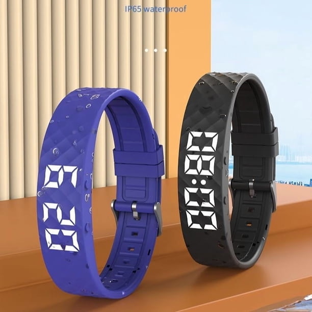Bracelet d'alarme pour personnes qui dorment lourd - Montre portable avec minuterie silencieuse - Réveil vibrant réglable - Pour femmes hommes adultes filles personnes âgées voyageant Bracelet d'alarme pour personnes qui dorment lourd - Montre portable avec minuterie silencieuse - Réveil vibrant réglable - Pour femmes hommes adultes filles personnes âgées voyageant