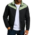 thumbnail image 2 of Yusimy Men's Lightweight Casual Bomber Jacket - Color Block Design Classic Varsity Style, 2 of 9