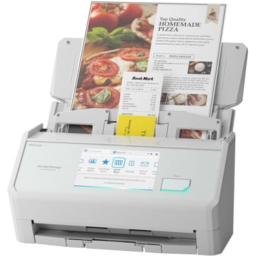 Ricoh Scanner de documents, photos et reçus ScanSnap iX2500 sans fil ou USB à haute vitesse avec un large écran tactile et un alimentateur automatique de documents de 100 pages pour Mac ou PC, blanc