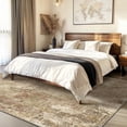 thumbnail image 2 of 5x7 Washable Area Rug Non Slip Backing Low Pile Lightweight Indoor Rug for Living Room Bedroom, Distressed Abstract Warm Taupe, 2 of 6