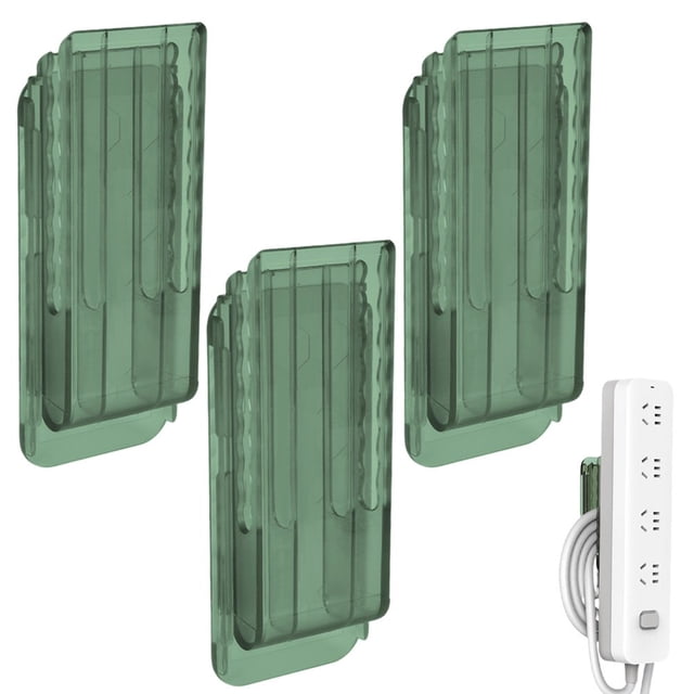 3Pcs Wall Mount Power Strip Holder Cable Organizer Clips Reusable Socket Fixer for Kitchen Home and Office