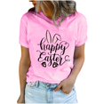 thumbnail image 2 of EGNMCR Shirts T - de Pâques pour Femmes T-Shirts Imprimé de Pâques T-shirt à Col Rond pour Femme Mode et Confortable Chemise pour Femme Haut à Manches Courtes Haut/chemise à Col Rond T-Shirts pour Femmes, 2 of 7