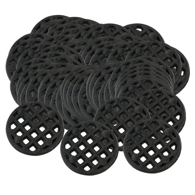 Almencla Rond Noir Pot de Fleurs Trou Maille Coussin, Bonsaï Sol Maille Tapis pour le Drainage et 2.5cm_100Pcs