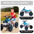 thumbnail image 1 of 6V Kids Electric Ride On ATV Quad – 4-Wheeler Battery Powered Toy Car with Rubber Handles, LED Lights, Music, Push-Button Accelerator, 1.76 MPH, Gift for Ages 3+ – Blue and White, 1 of 8