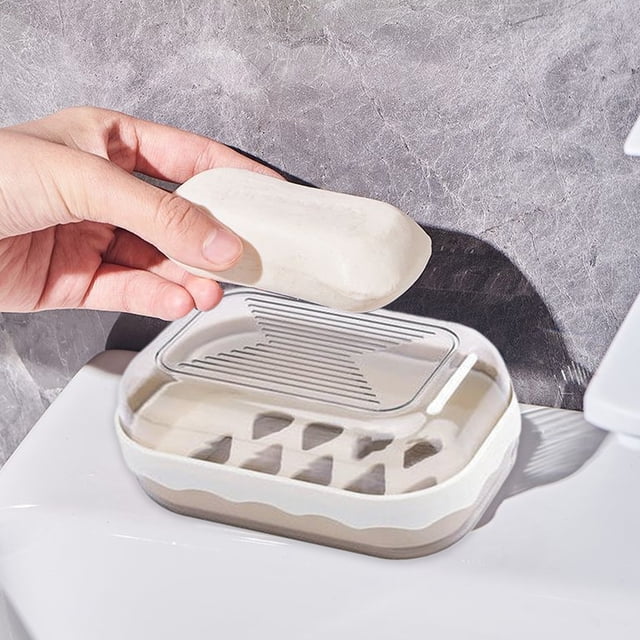 TopLLC Closet Organizers and Storage, Organization and Storage, Storage Bins Counter Top Soap Container Plastic Soap With Lid Bar Soap Portable Soap Case With Water Tray Soap Easy To Wash Soap Storage