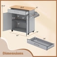 thumbnail image 3 of Costway Kitchen Island 44" Rolling Kitchen Cart with Drawer Adjustable Shelf Spice Rack Gray, 3 of 10