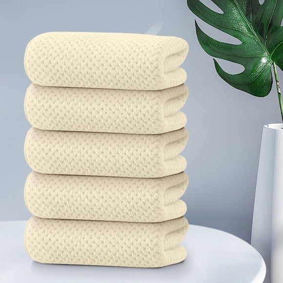 Velvet Pineapple Check Face Towel, Soft Absorbent Bath Towel, Hand Towel Set of 5