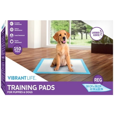 Vibrant Life Dog Pee Pads and Puppy Training Pads Lavender Scented, L (56*56cm)