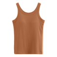 thumbnail image 3 of MIASHUI Women's Tops Sleeveless Full Length Ribbed Basic Tank Top Women Clothing,Brown,M, 3 of 3