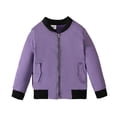 thumbnail image 3 of Jackets for Girls Winter Windproof Long Sleeve Pockets Loose Fit Light Purple Girls Fall Tops ,4-5 Years, 3 of 9
