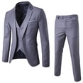 thumbnail image 1 of cllios Men's 3 Piece Slim Fit Suit Set, One Button Solid Formal Business Wedding Party Jacket Vest Pants Suit, 1 of 6