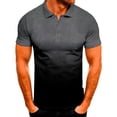 thumbnail image 1 of Chemise pour Homme pour Sports Décontractés Dégradé à Manches Courtes Col à Revers Haut T-Shirt en Tricot Respirant pour Usage Quotidien et, 1 of 7
