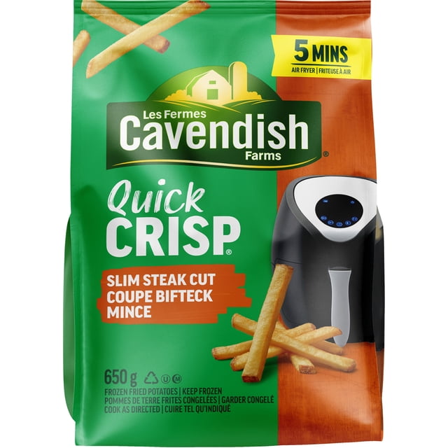 Cavendish Farms Quick Crisp Slim Steak Cut Fries | Made in Canada | Proud Canadian Company, 650 g