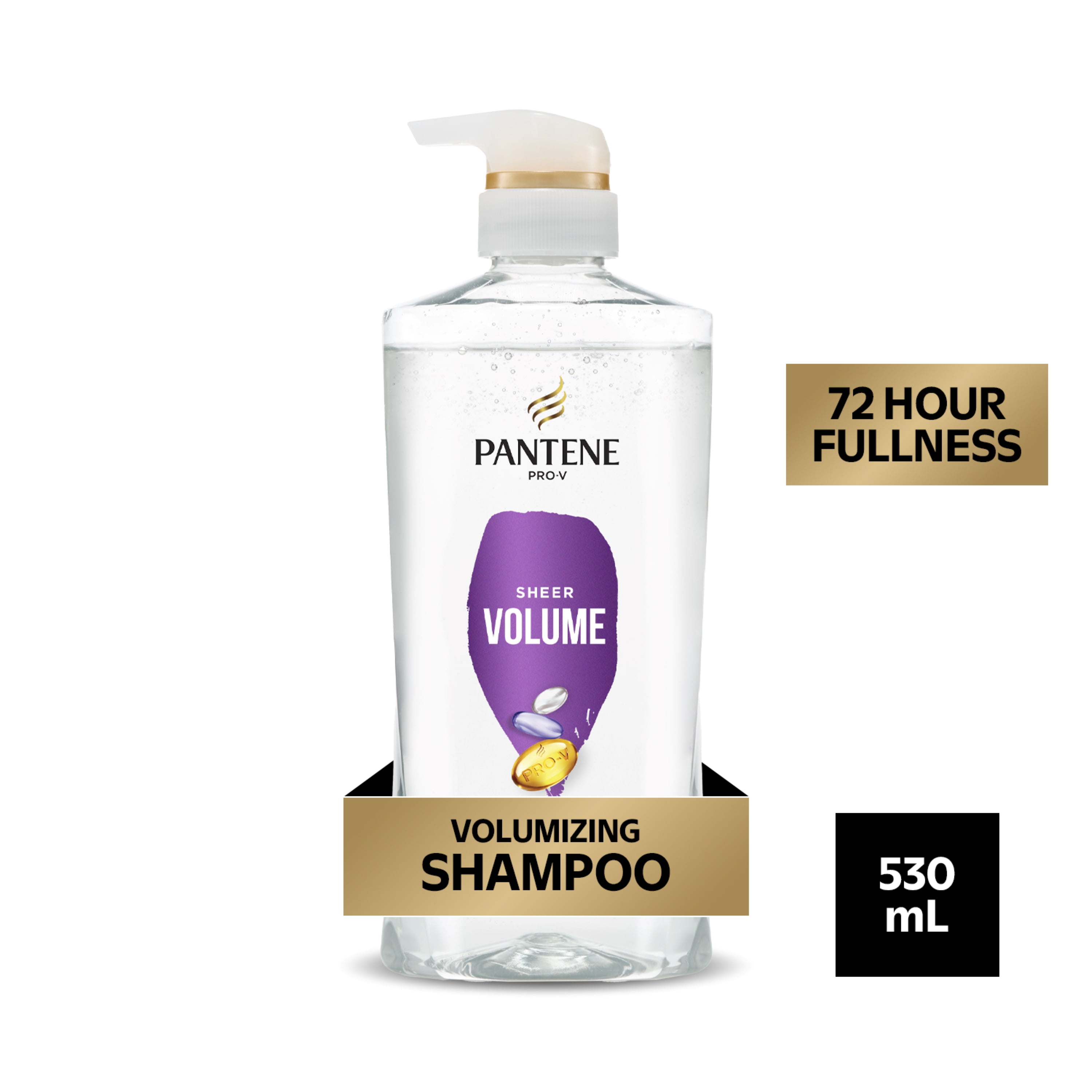 Shampoing Pantene Volume, Hydrate et soulève, Ajoute du volume, Pro-Vitamine B5, 530 mL