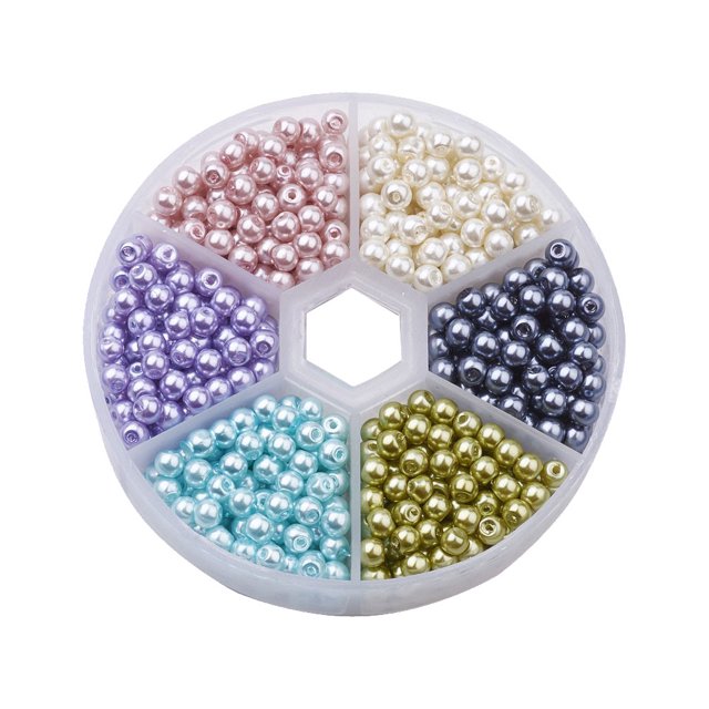 1 Lot de 4mm Perles Rondes en Verre DIY Perles Colorées Perles d'Espacement Accessoires pour Fabrication de Bijoux DIY (Style Mixte 3, Environ 810 Pcs)