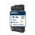 thumbnail image 1 of ZipTie.com Attache de Câble Multi-Usage Noir 8 Pouces, Résistance à la Traction 40 Lb, Type 21, Lot de 500, 1 of 4