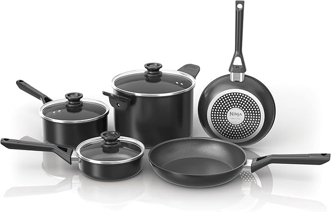 Ninja NeverStick Select 8-Piece Cookware Set Open Box PFAS-Free Nonstick Induction Compatible Dishwasher Safe CW58000C