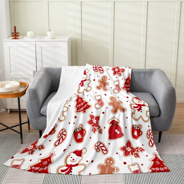 YST Couverture Bonhomme de Neige de Noël Simple 60x80, Couverture Jetée Hiver Houx Dessin Animé, Couverture en Flanelle Oiseaux Mignons Toutes Saisons, Couverture de Lit Bonne Année Douce en Microfibre pour Canapé Lit