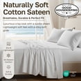 thumbnail image 3 of California Design Den Twin XL Fitted Sheet Only - 100% Cotton Sateen, Soft and Breathable -Light Grey, 3 of 10