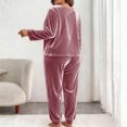 thumbnail image 5 of Ounisa Women Plus Size Pajama Set, Long Sleeve Button-Down Soft Comfy Two-Piece Sleepwear Lounge Set, 5 of 5