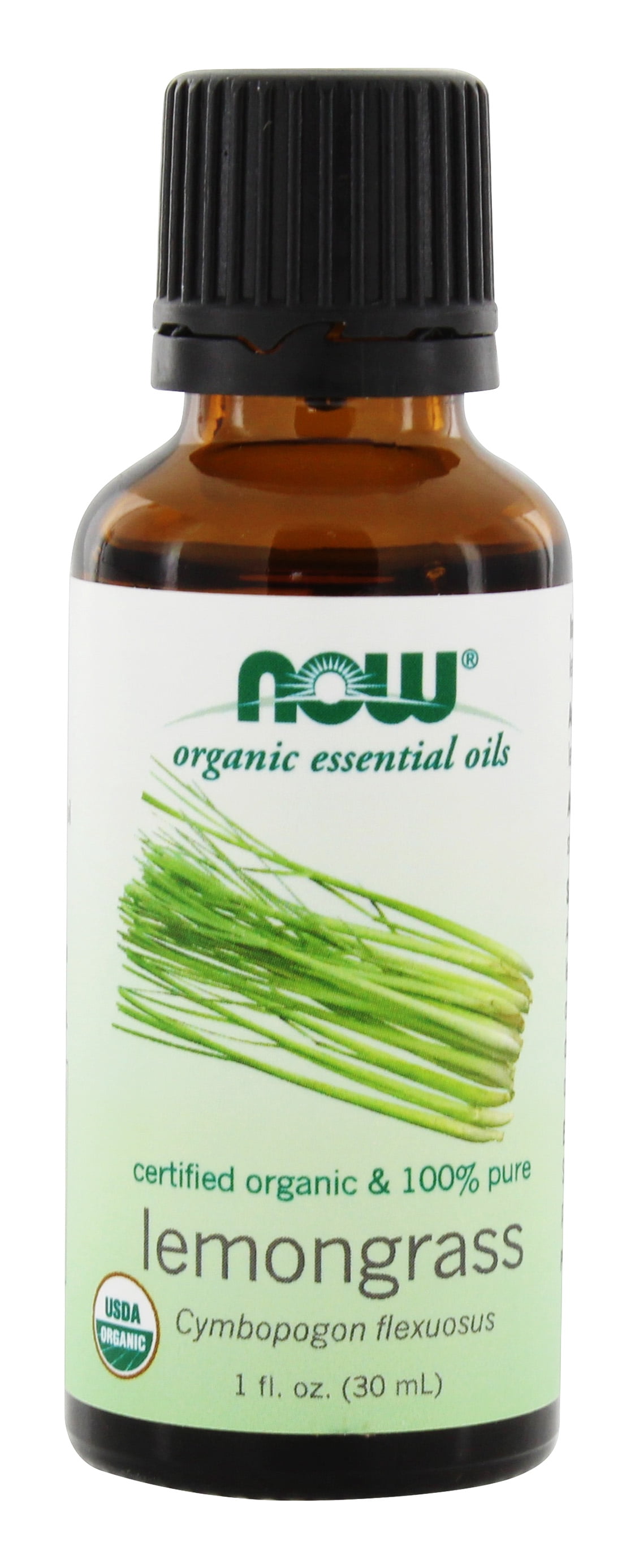 NOW Foods - 100% Pure & Organic Essential Oil Lemongrass - 1 fl. oz.