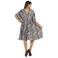 thumbnail image 4 of Moomaya Caftan Court pour Femmes, Robe de Nuit de Couverture, Robe Caftan, Manches Kimono, Tenue de Plage, 4 of 6