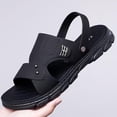 thumbnail image 4 of Black Men'S Slide Sandals Integrated Design Breathable Anti-Slip Soft Thick Sole Lightweight Footwear For Beach Outdoor Daily Spring Summer Wear Size 44, 4 of 9