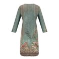 thumbnail image 4 of Babysbule Liquidation Robes d'Automne pour Femmes Mode Femmes Décontracté Élégant Col Rond Imprimé Été Manches Longues Poches Robe, 4 of 5
